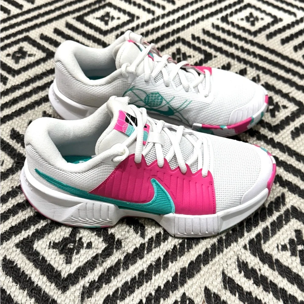 Nike Women's White Pink Teal Athletic Shoes